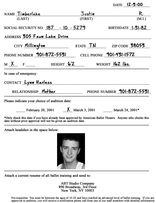 application form